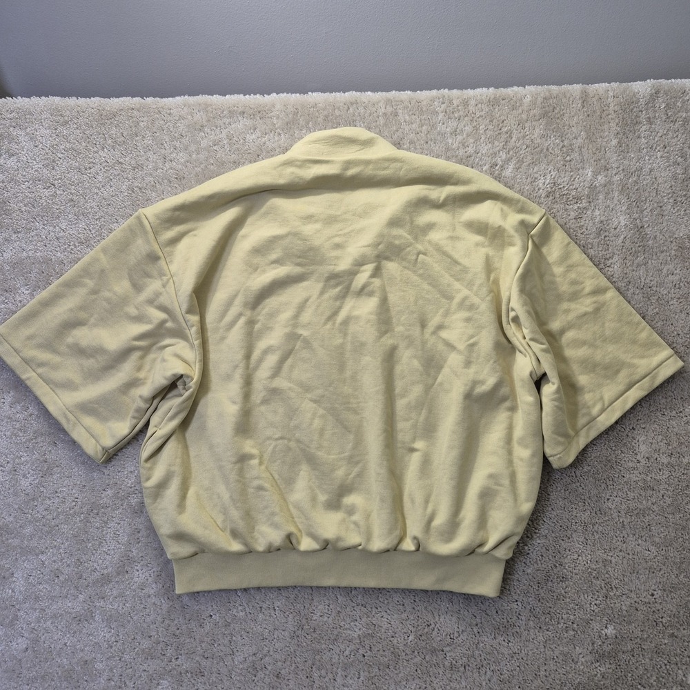 Adidas Basketball Sueded Sweatshirt 1/4 Zip Yellow Oversized Baggy Warmup 90s - Picture 10 of 10